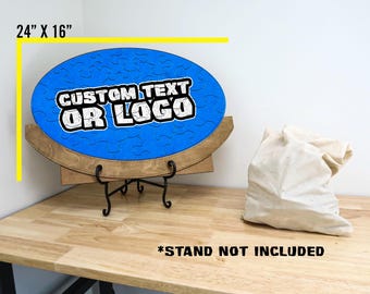 Large 24&quot; Oval Custom Wooden Puzzle - Events, Parties, Survivor Puzzle, LRGs