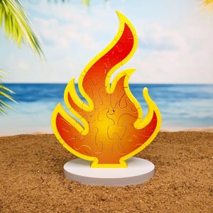 Large 12&quot; Wood Fire Puzzle - Survivor Replica - Double-sided