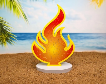 Large 12&quot; Wood Fire Puzzle - Survivor Replica - Double-sided