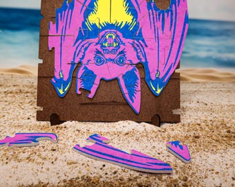 Survivor Bat Puzzle Replik, vertikal hängende Puzzle, hölzerne Tabletop Herausforderung, 3D Rätsel, Realität TV Geschenk