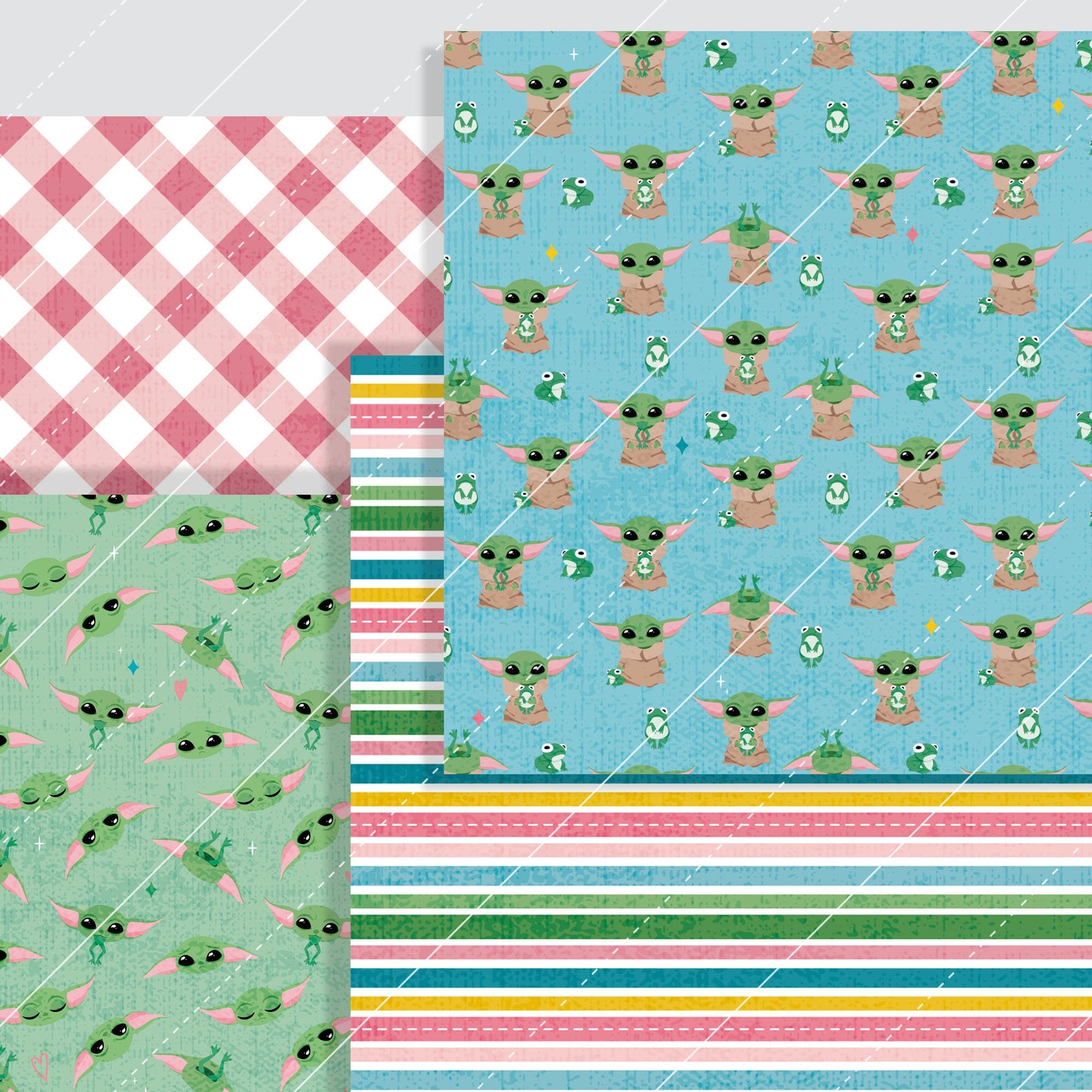 Digital Paper Baby Yoda Etsy