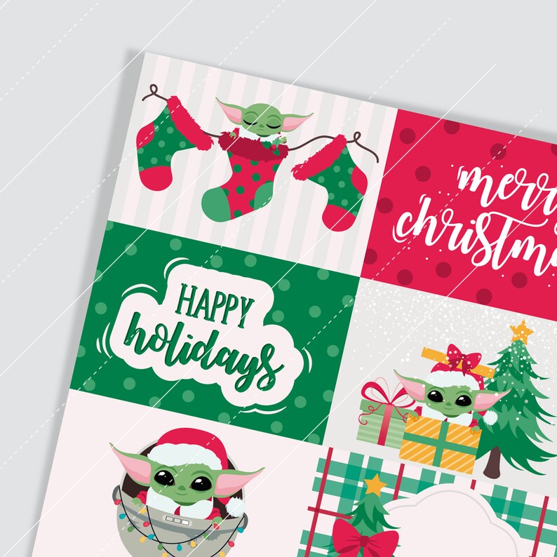 Download Clip Art Digital Kit Baby Yoda Xmas Art Collectibles