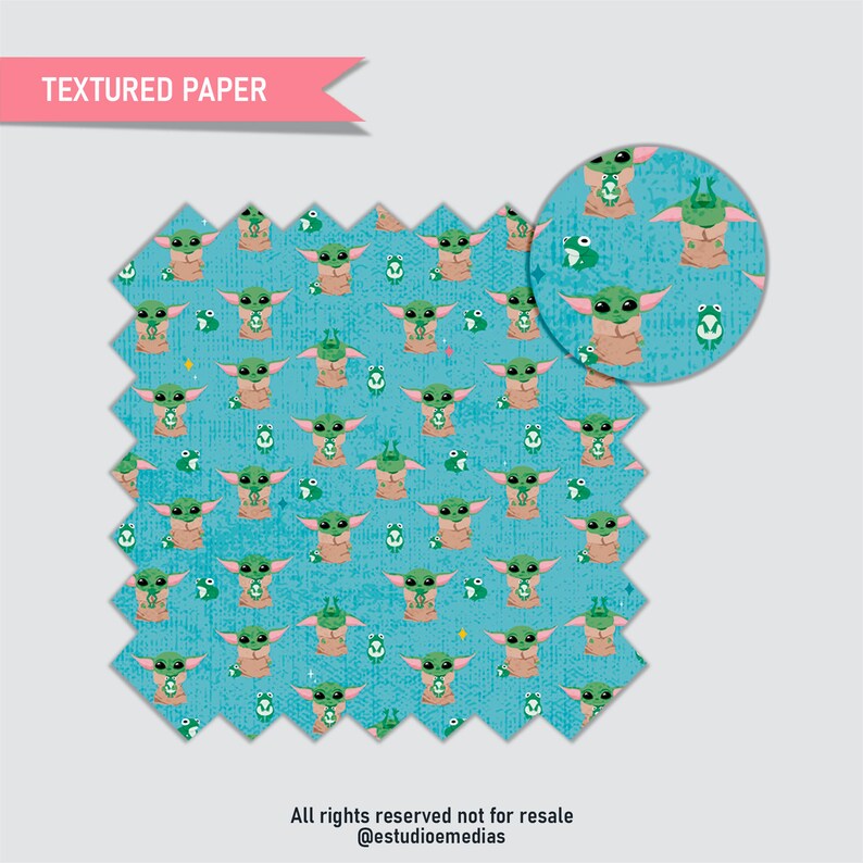 Digital Paper Baby Yoda Etsy