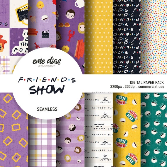 Friends show digital paper friends pattern seamless digital