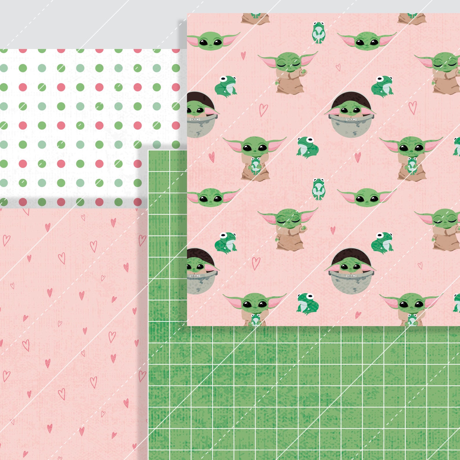 Digital Paper Baby Yoda Etsy