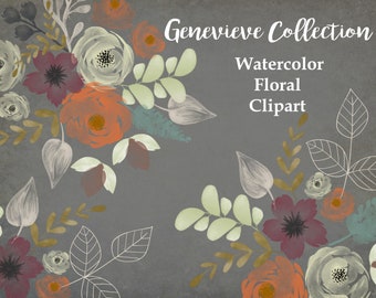 Watercolor floral clipart, floral clipart bundle, bouquet clipart, floral bouquets, flowers, instant download png, floral art