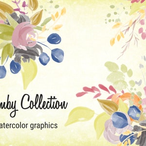 Watercolor floral clipart, floral clipart bundle, bouquet clipart, floral bouquets, flowers, instant download png, floral art