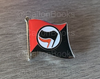 Anti-Fascist AnCom Syndicalist enamel badge/pin