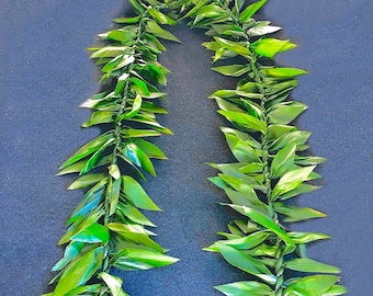 Maile Ti leaf Lei - Hawaiian Lei, Graduation Lei
