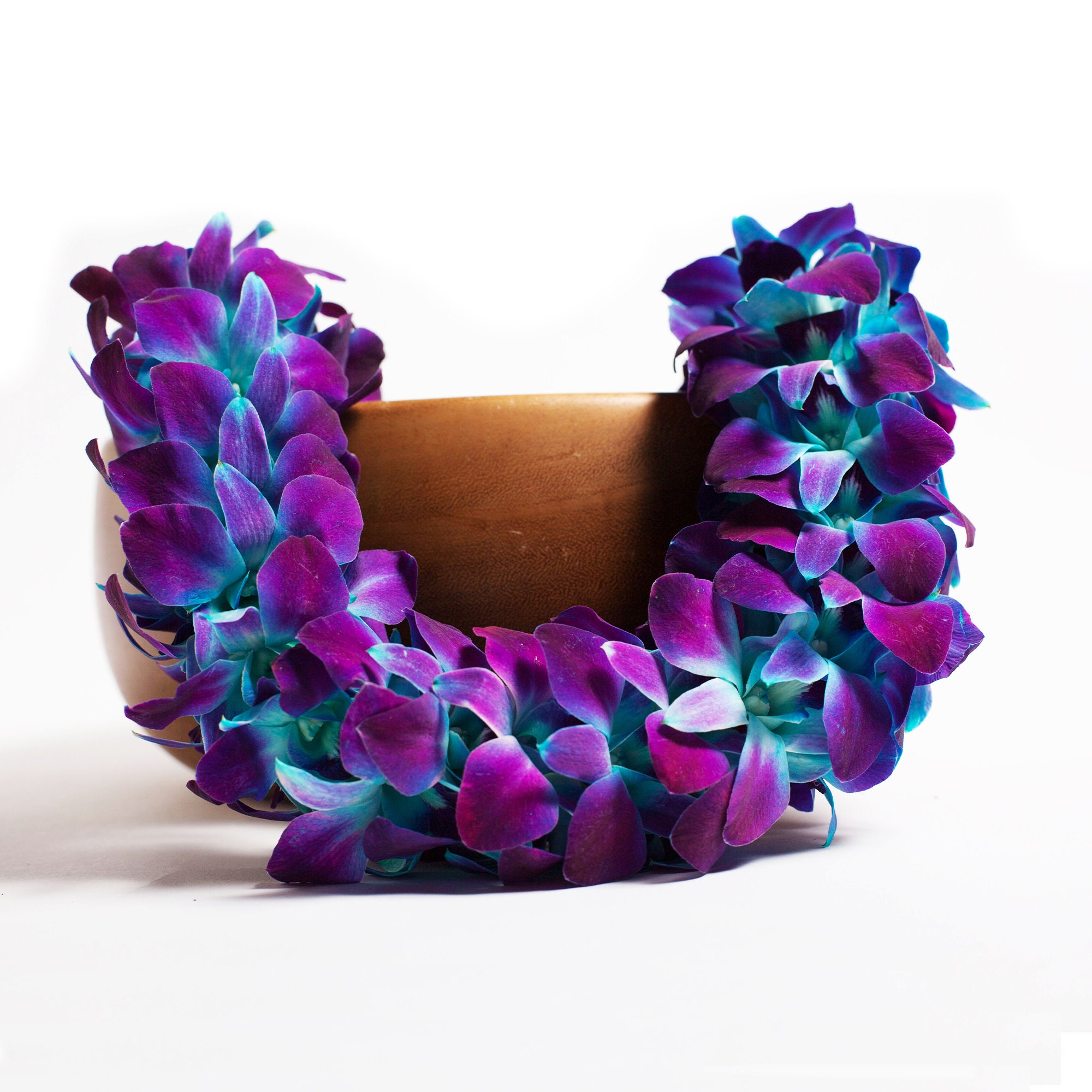 Hawaiian Lei - Fresh Purple Orchid Lei, Real Flower Lei, Shipped Fresh & from Hawaii. Graduation Lei - Wedding Lei