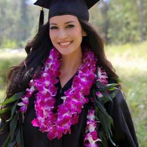 Graduation Lei Pack - Maile Ti Leaf Lei With Orchid Lei Wrap & Double ...