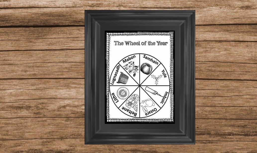 Wheel of the Year Coloring Page - Etsy
