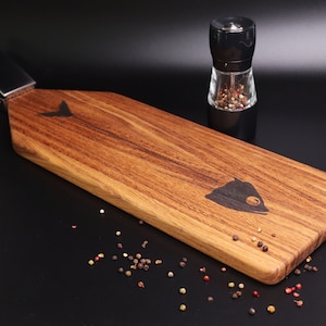 Fish clamp cutting board, Oak fish cutting board clamp, fishman board, clip cutting board, cutting board with pin, clamp board, fish board