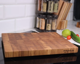 Exclusive end grain cutting board, cutting board, end grain cutting board, butcher block, oak, wood board, gift.