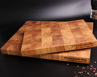 Exclusive end grain cutting board, cutting board, end grain cutting board, butcher block, Oak, wood board, gift.