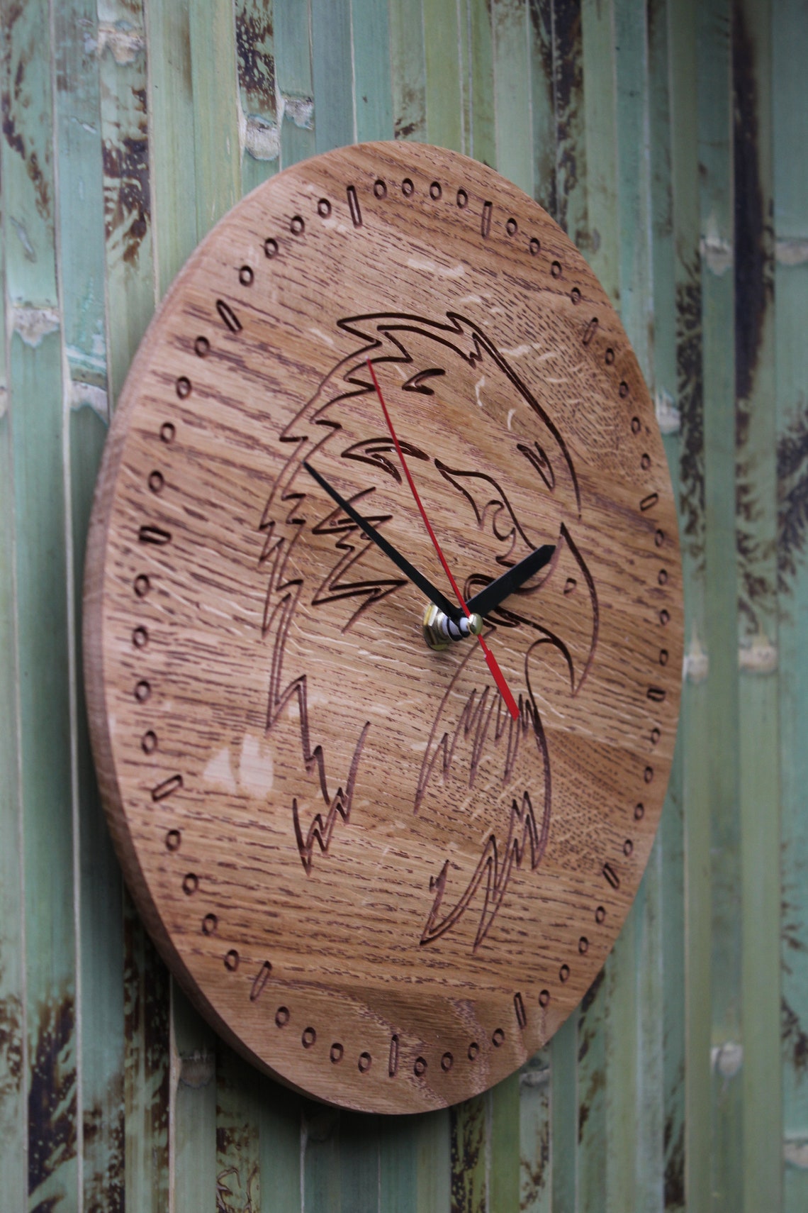 Wall clock Eagle Personalised Wood wall clock Wood clock Etsy