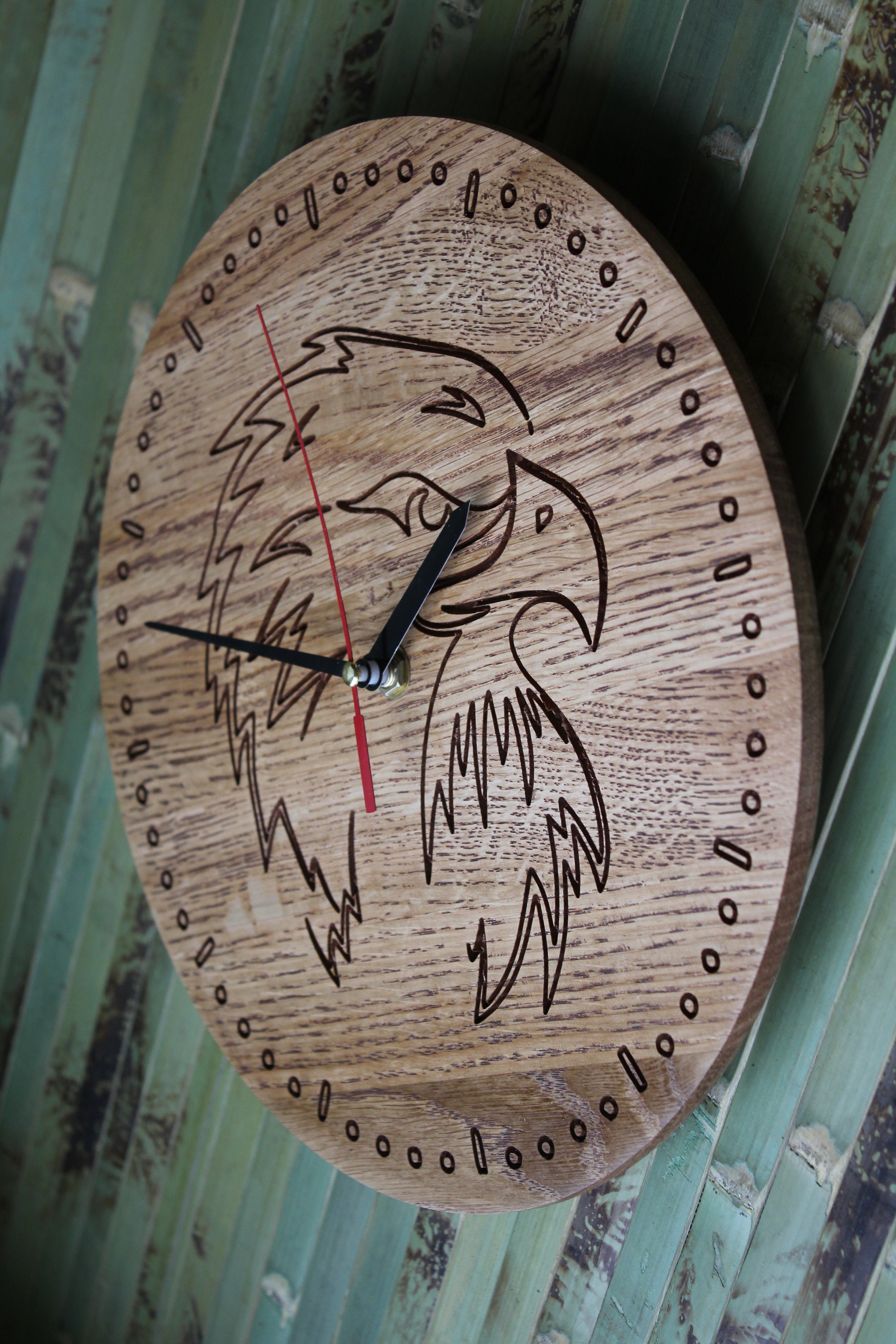 Wall clock Eagle Personalised Wood wall clock Wood clock Etsy