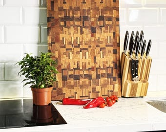 Exclusive very large end grain cutting board, cutting board, end grain board, butcher block, wood board, gift, meat board, beating board