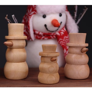 Handmade wooden snowman, hand turned wooden Christmas snowman, Made in Ukraine wooden new year snowman, Wooden Christmas Tree Baubles