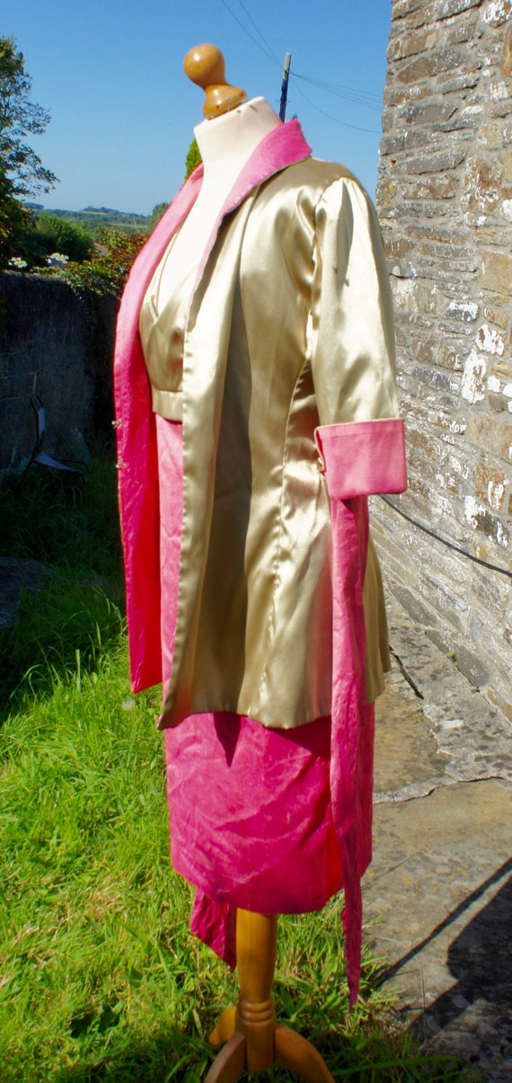 Women's, Handmade, Vintage, Fuchsia, Pink, Silk, … - image 6