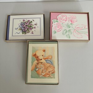 Boites de cartes de vœux sans texte avec enveloppes boîte originale vintage / Boites de cartes de souhaits