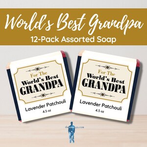 Best Grandpa 12 Bars of Handmade Soap, Best Sellers | Shower Favors, Soap Gift Set, Gift Baskets, Stocking Stuffers, Resale, Personal Use