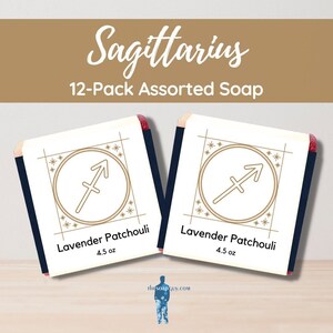 Sagittarius 12 Bars of Handmade Soap, Best Sellers | Shower Favors, Soap Gift Set, Gift Basket, Stocking Stuffer, Resale, Personal Use