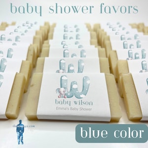 50 Piece Baby Boy Shower Soap Favors | Handmade Mini Bars, Custom Labels