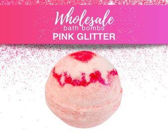 Pink Glitter Bath Bomb | Handmade Wholesale Bath Bombs | Bulk Party Favors