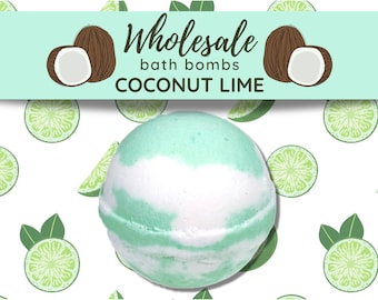 Coconut Lime Wholesale Bath Bombs Set, Wholesale Bulk Fruity Bath Fizzies, Baby Bridal Shower Favors, Birthday Party