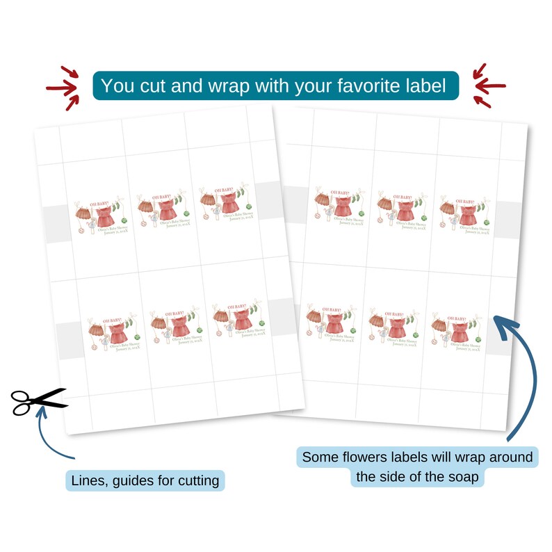 50 Piece, Christmas Baby Shower Soap Favor, Baby Girl Shower, Baby Boy