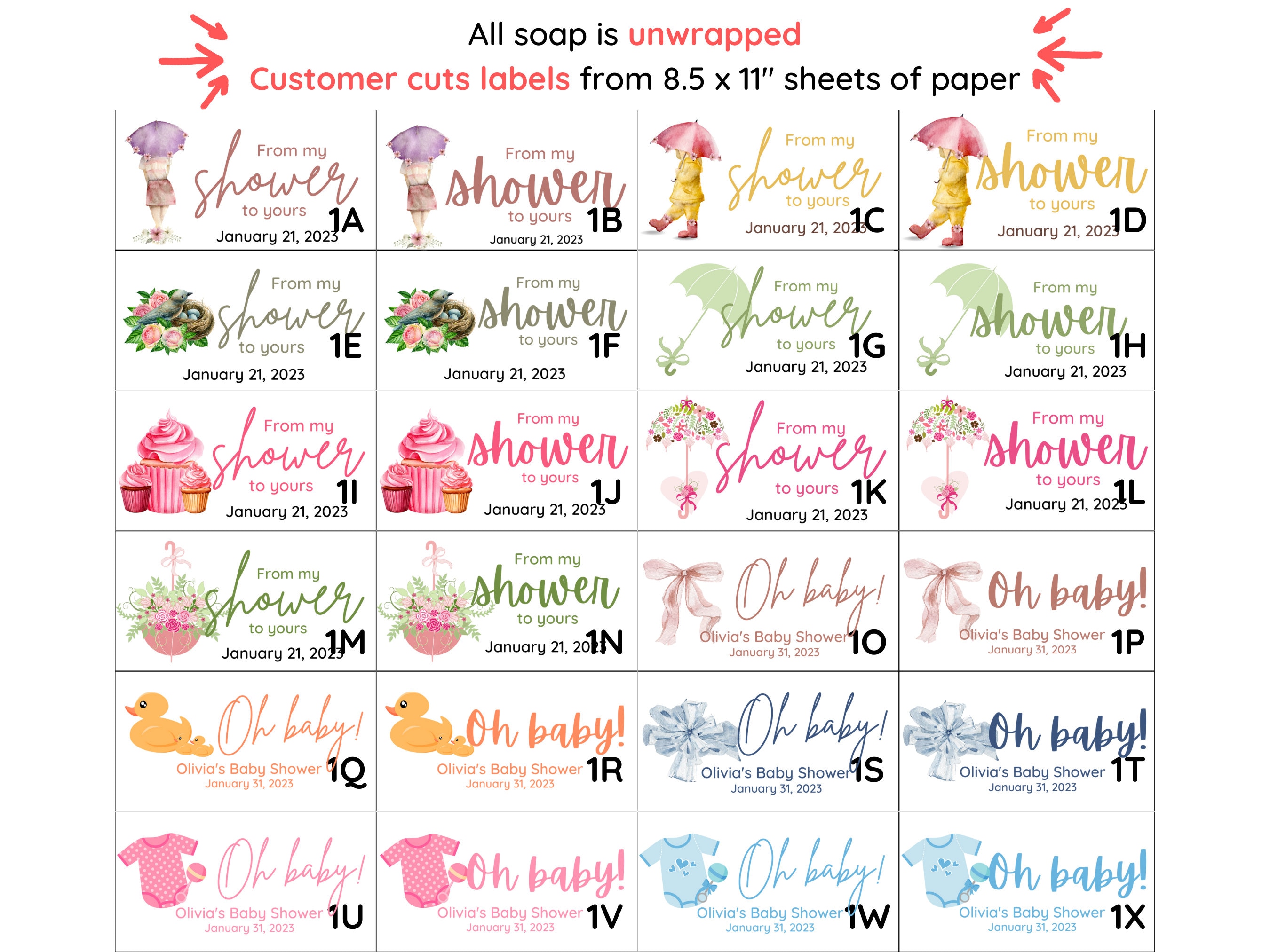 50 Stück, Baby Shower Seifengeschenk, Baby Mädchen Shower, Geschenke für Gäste, Mini Gästeseife, Brautparty-Gastgeschenke