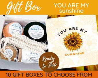 You Are My Sunshine Gift Box | Sunflower Self-Care Spa Set | Thinking of You Gift for Her