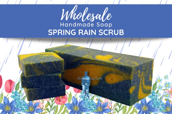 Spring Rain Scrub | Handmade Soap, Natural Soap, Vegan Soap, Homemade Soap, Wholesale Soap, Bulk Favors Soap, Cut Into Bar Soap