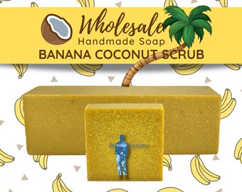 Banana Coconut Scrub Soap | Handmade Soap, Natural Soap, Vegan Soap, Homemade Soap, Wholesale Soap, Bulk Favors Soap, Cut Into Bar Soap