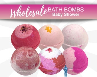 Pink Baby Shower Bath Bombs | Handmade Wholesale Bath Bombs | Bulk Party Favors