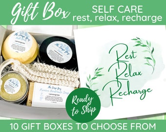 Rest Relax Recharge Gift Box | Self-Care Spa Gift Set | Get Well Soon Gift for Her