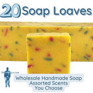 20 Bulk Wholesale Handmade Assorted Soap Loaves | Handmade Loaf for Resale, Favors, Local Shops, Boutique Hotels | Custom Private Labeling