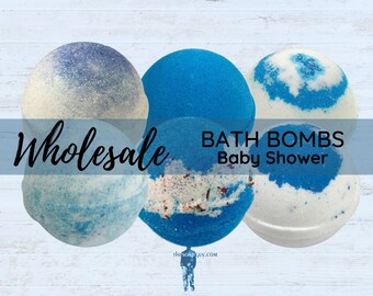 Blue Baby Shower Bath Bombs, Wholesale Bulk Lot, Favors