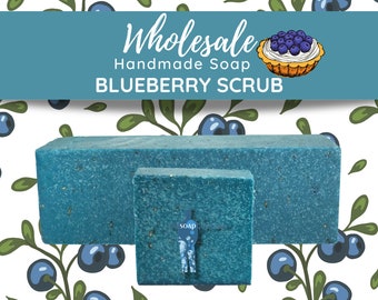 Blueberry Scrub Soap Loaf | Handmade Vegan Bar Soap | Wholesale Bulk Bars