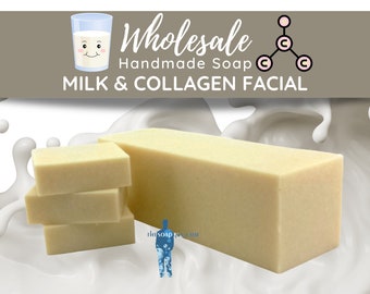 Milk & Collagen Facial Soap | Handmade Soap, Natural Soap, Vegan Soap, Homemade Soap, Wholesale Soap, Bulk Favors Soap, Cut Into Bar Soap