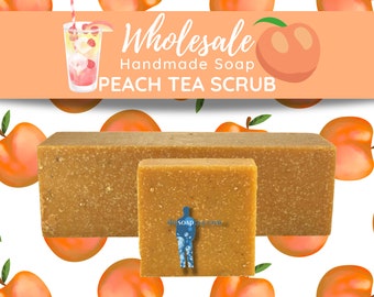 Peach Tea Scrub Soap Loaf | Handmade Vegan Bar Soap | Wholesale Bulk Bars