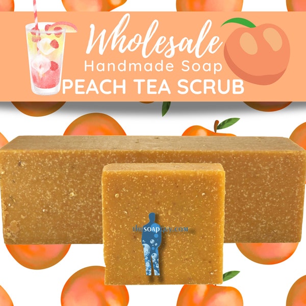 Peach Tea Scrub | Handmade Soap, Natural Soap, Vegan Soap, Homemade Soap, Wholesale Soap, Bulk Favors Soap, Cut Into Bar Soap
