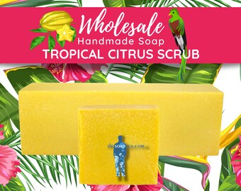 Tropical Citrus Scrub Soap Loaf | Handmade Vegan Bar Soap | Wholesale Bulk Bars