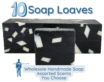 10 Bulk Wholesale Handmade Assorted Soap Loaves | Handmade Loaf for Resale, Favors, Local Shops, Boutique Hotels | Custom Private Labeling