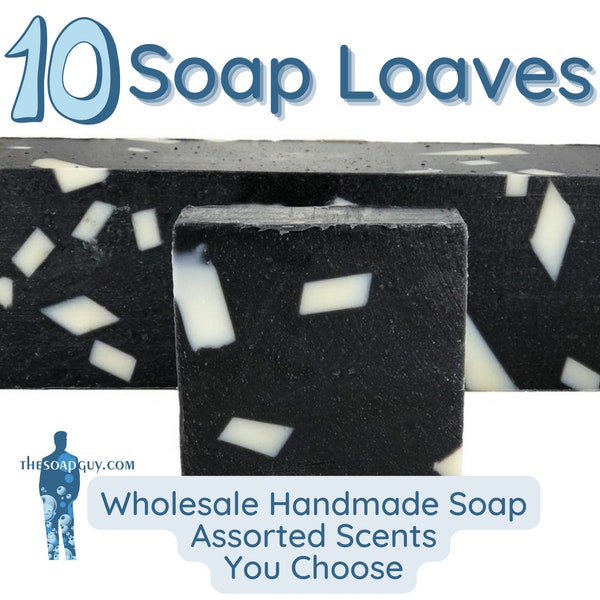 10 Bulk Wholesale Handmade Assorted Soap Loaves | Handmade Loaf for Resale, Favors, Local Shops, Boutique Hotels | Custom Private Labeling