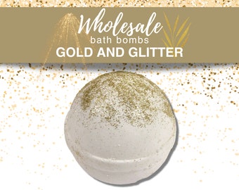 Gold and Glitter Bath Bomb | Handmade Wholesale Bath Bombs | Bulk Party Favors