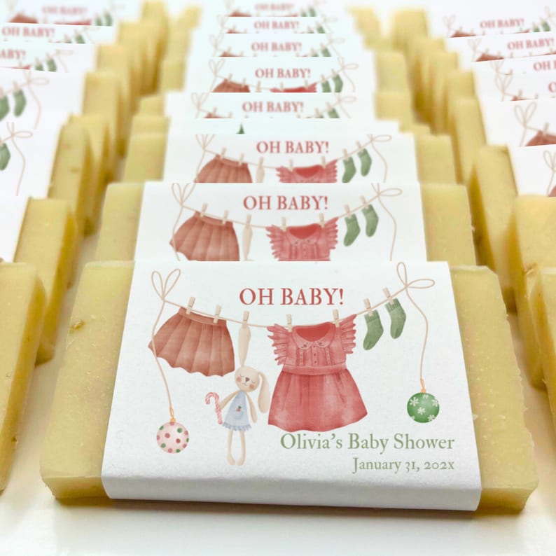 50 Piece, Christmas Baby Shower Soap Favor, Baby Girl Shower, Baby Boy