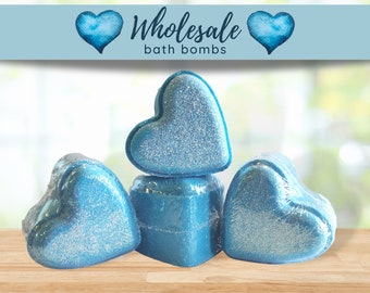 Blue Love Bomb Wholesale Bath Bombs Set, Wholesale Bulk Bath Fizzies, Baby Boy, Bridal Shower Favors, Birthday Party, Blueberry