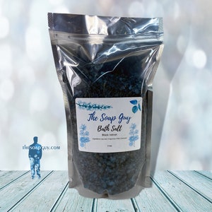 3lbs. Black Velvet Bath Soak, Sea Salt Bath Salt, Self Care Gift for Her, Shower Favors Ideas, Clean and Fresh Unisex Scent